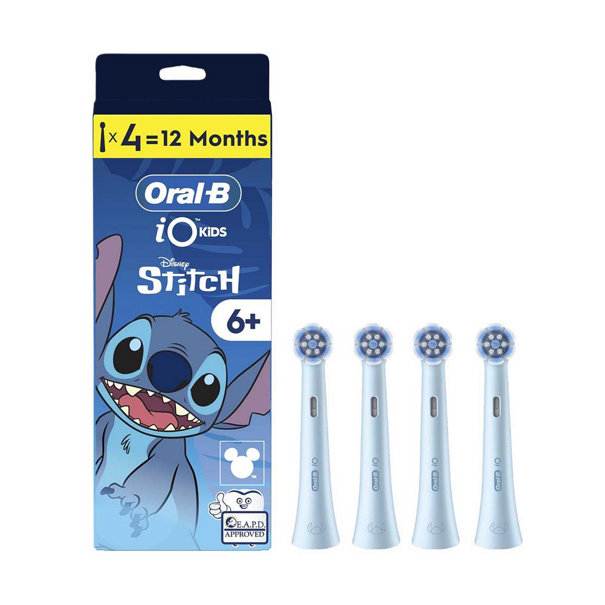 Oral B Oral-B Io Kids 6+ Disney Stitch Electric Toothbrush Heads 4 Pack