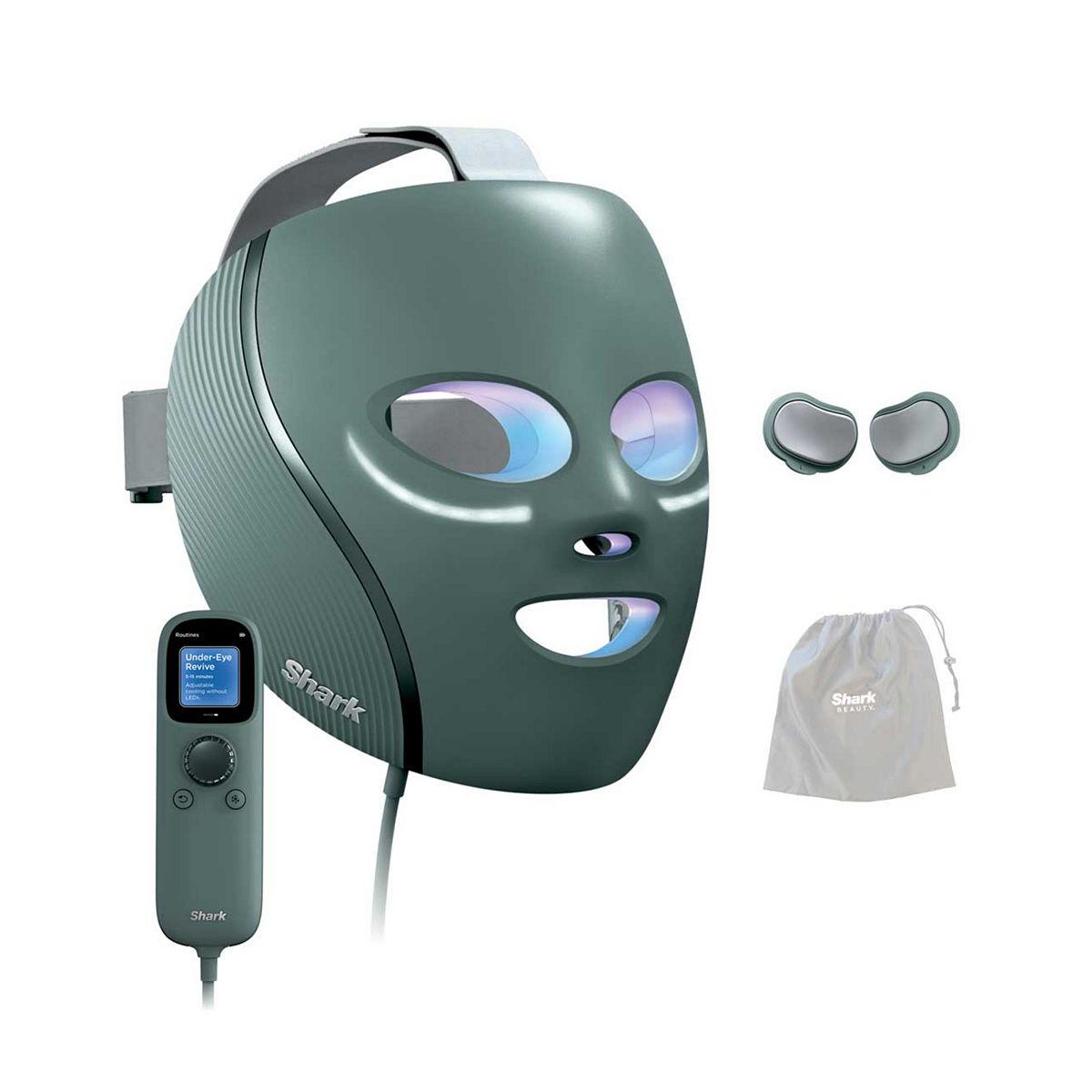 Shark Cryoglow Under-Eye Cooling & Led Anti-Ageing Blemish Repair Mask - Sage Green Fw312Uksg