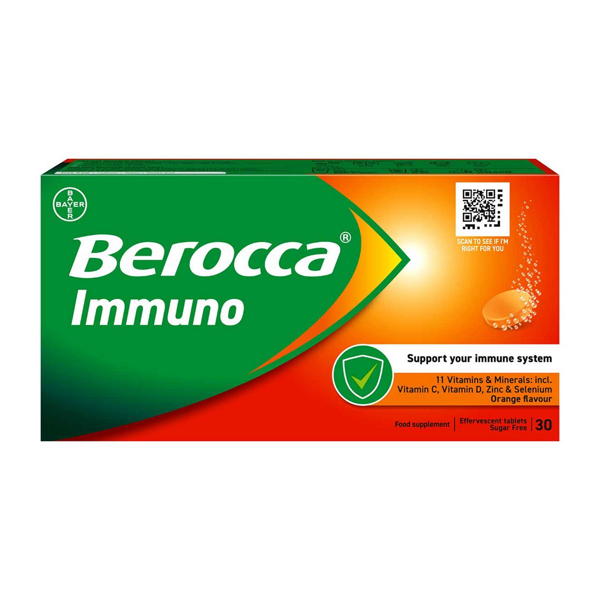 Berocca Immuno Orange Effervescent Tablets 30S