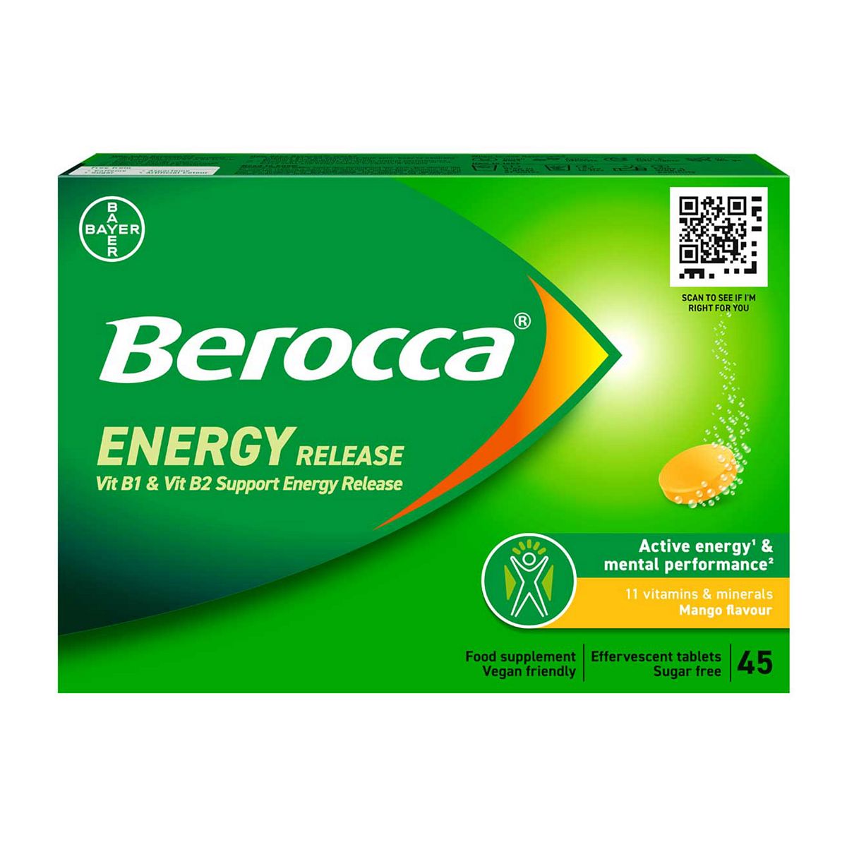 Berocca Mango And Acerola Effervescent Tablets 45S