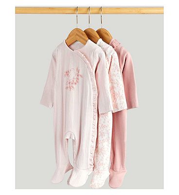 3 Pack Pink All-in-Ones Up to 7.5lbs