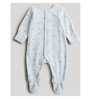 Blue Velour All-in-One 1-3 Months