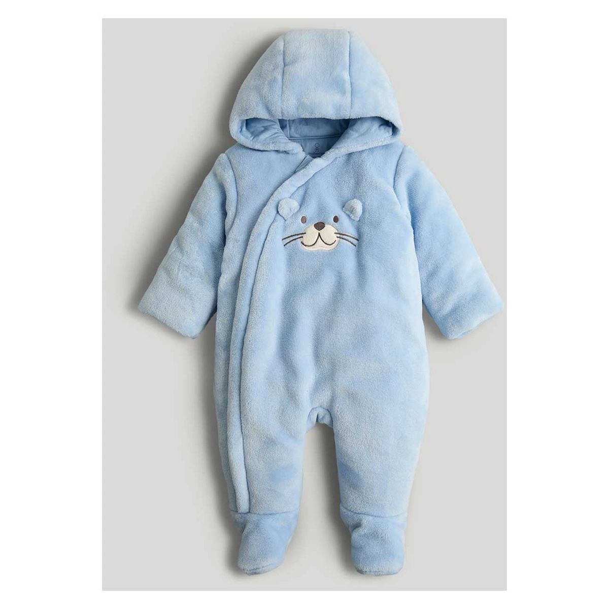 Mothercare Blue Fluffy Pramsuit
