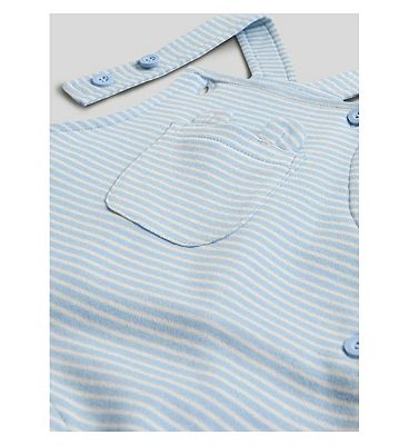 Blue Dungarees and Bodysuit Outfit Up to 7.5