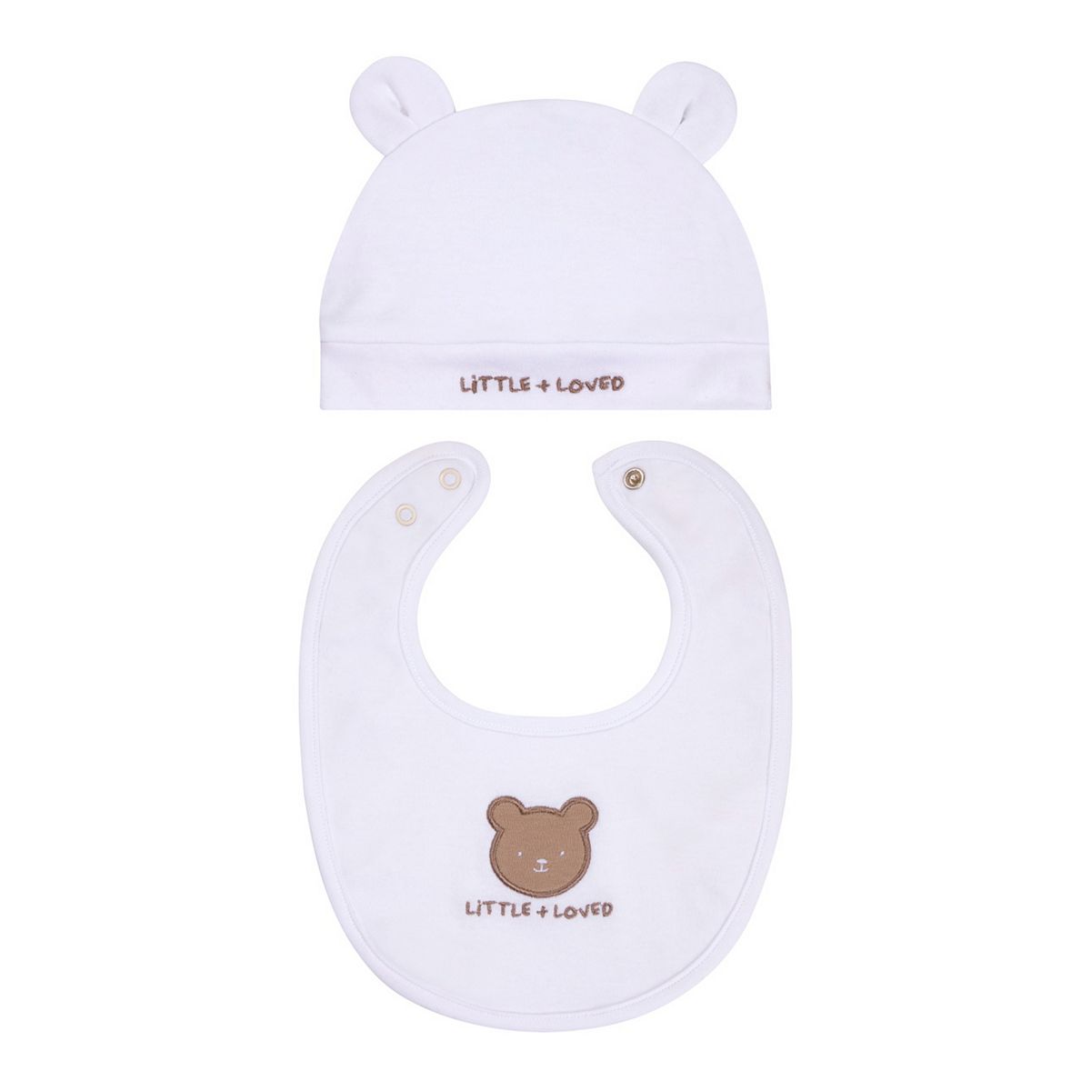   Little + Loved Baby Hat And Bib Set Multicolor