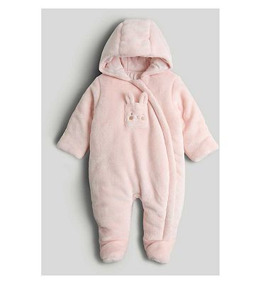 Pink Fluffy Pramsuit Up to 10lbs