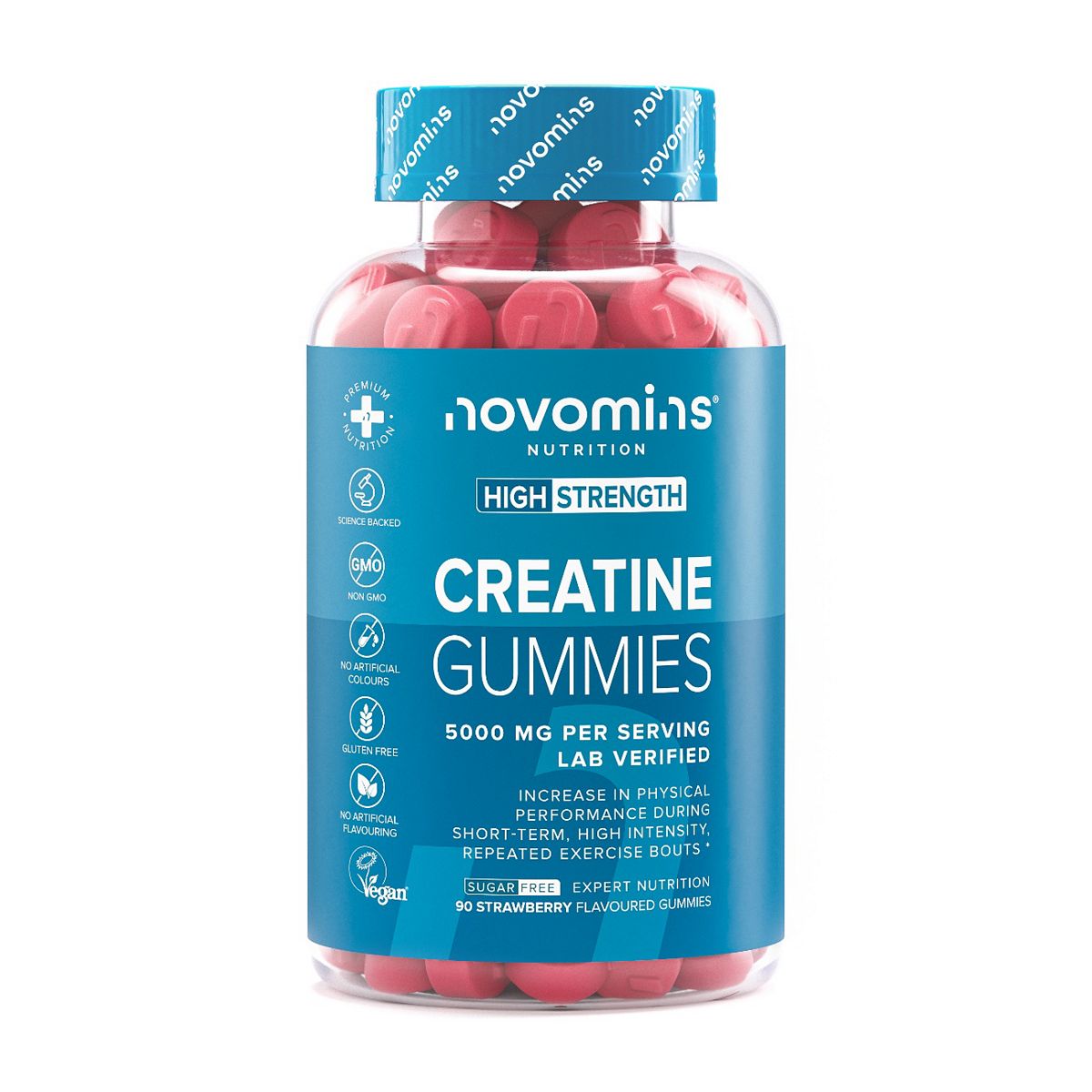 Novomins Creatine Strawberry Flavoured Gummies 90