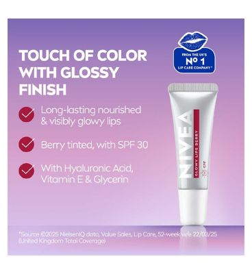 NIVEA Lip Hyaluron Glowy Lips Lip Balm Tube Berry 10ml (5)