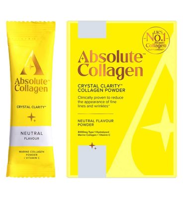 Absolute Collagen Crystal Clarity™️ Marine Collagen Powder Supplement, 10X8G Sachets