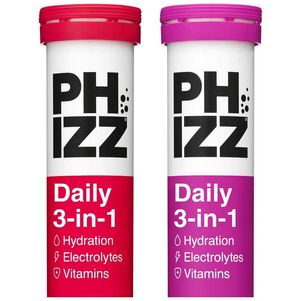 Phizz Apple & Blackcurrant And Mixed Berry 3 In 1 Hydration, Electrolytes Vitamins Effervescent Bundle (40 Tablets)