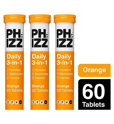 Click to view product details and reviews for Phizz Orange 3 In 1 Hydration Electrolytes And Vitamins Effervescent Bundle 60 Tablets.