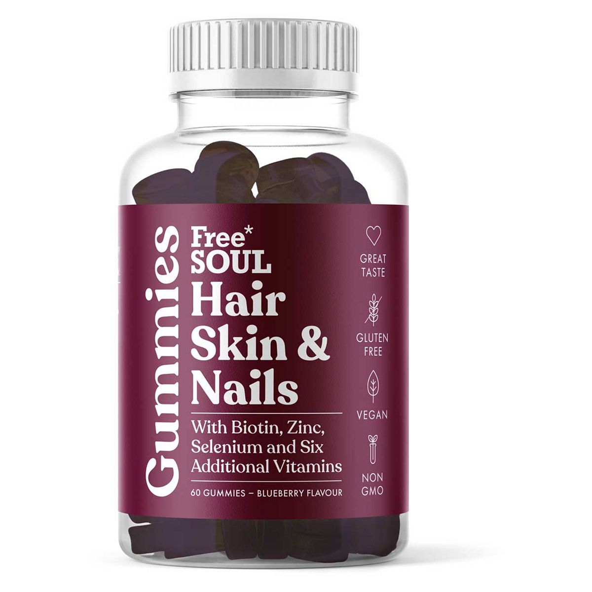 Free Soul Hair Skin And Nails Gummies 60S