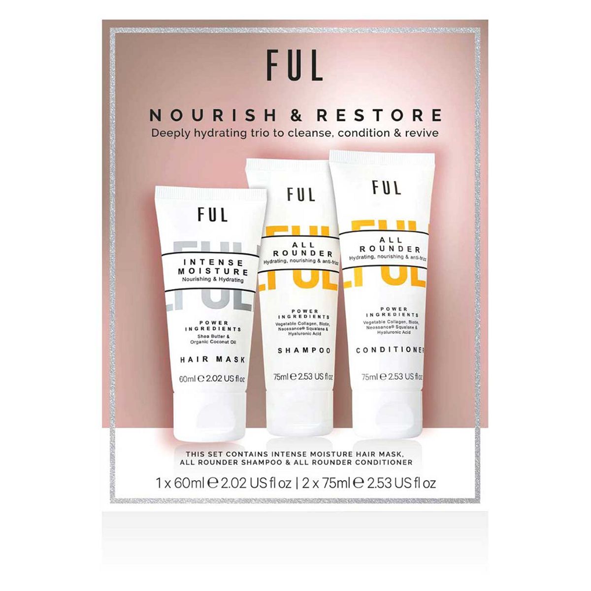 FUL Nourish And Restore Set - Deep Hydration For Dry, Damaged Or Curly Hair