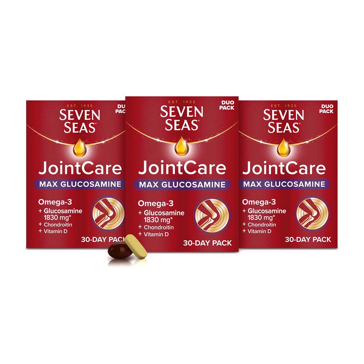 Seven Seas Jointcare Max Glucosamine With Omega-3, X3 Bundle