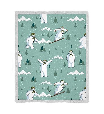 The Snowman Smile Sherpa Fleece Blanket