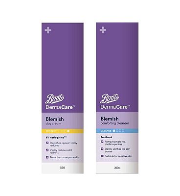 Click to view product details and reviews for Boots Dermacare Acne Cleanser Day Cream Bundle.