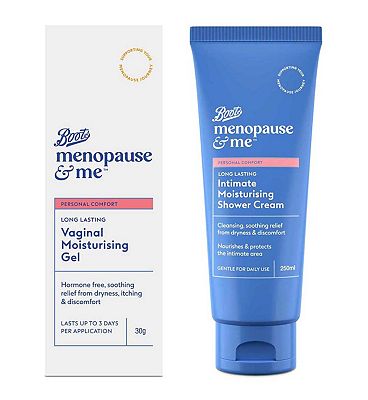 Click to view product details and reviews for Boots Menopause Me Vaginal Moisturising Gel Shower Cream Bundle.