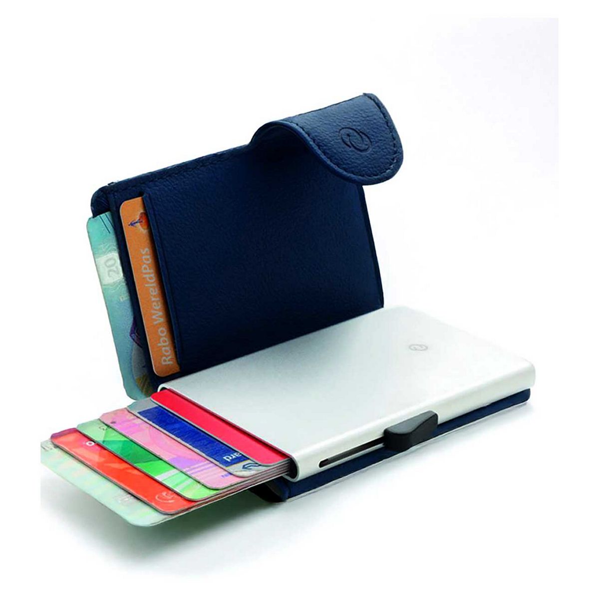The Source C-Secure Rfid Cardholder Wallet Modern Blue Leather With Secure Protection Multicolor