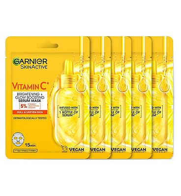 Click to view product details and reviews for Garnier Brightening Super Hydrating Vitamin C Sheet Mask 28g.