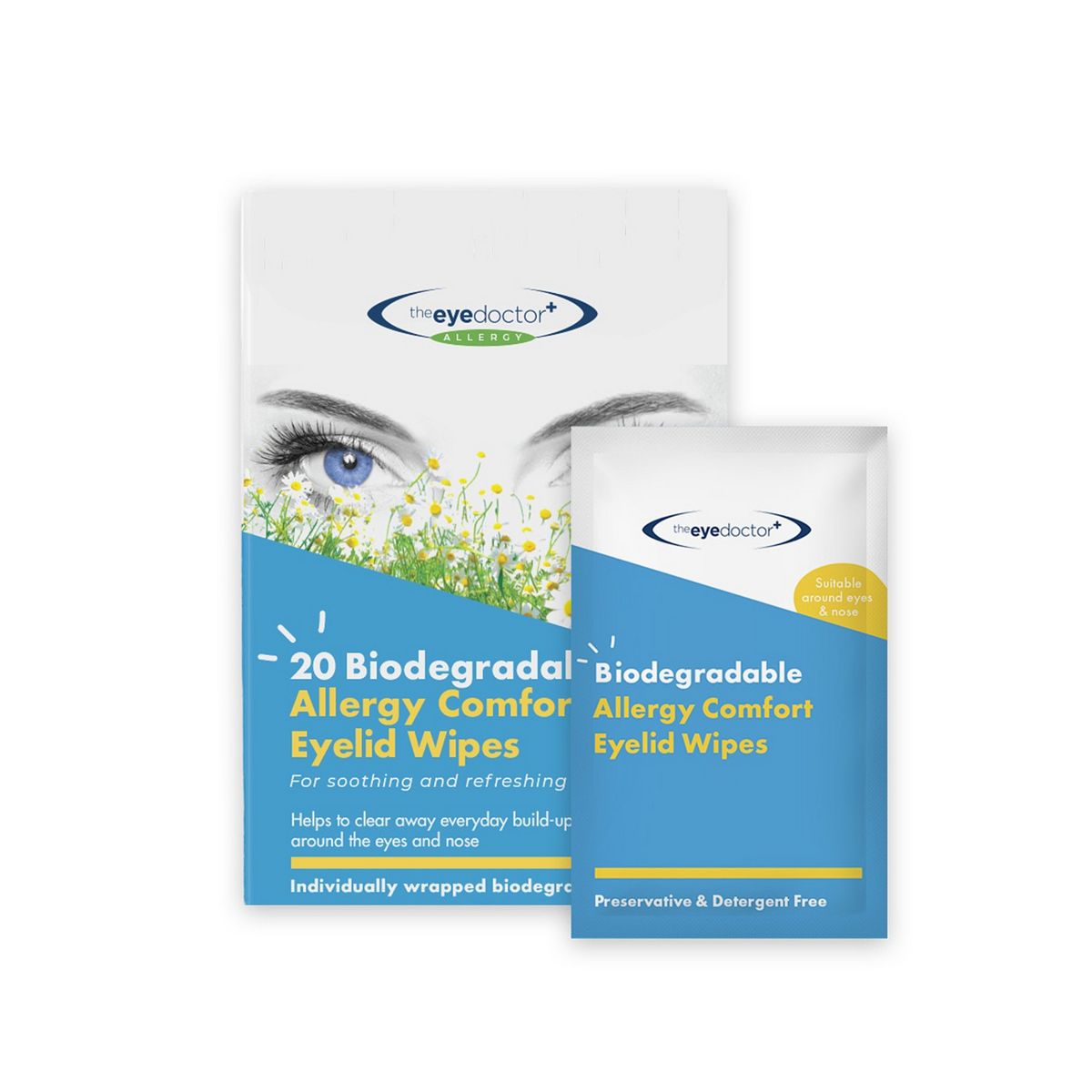 The Eye Doctor Biodegradable Hay Fever Allergy Relief Eyelid Wipes X 20