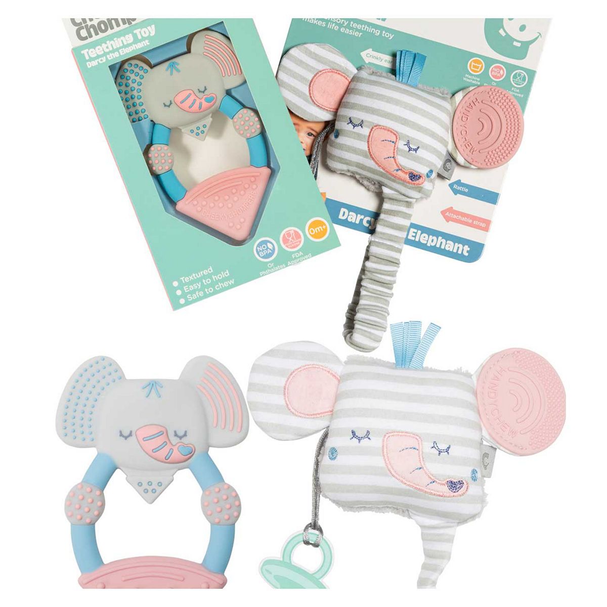 Cheeky Chompers Teething Toy Pack - Darcy The Elephant