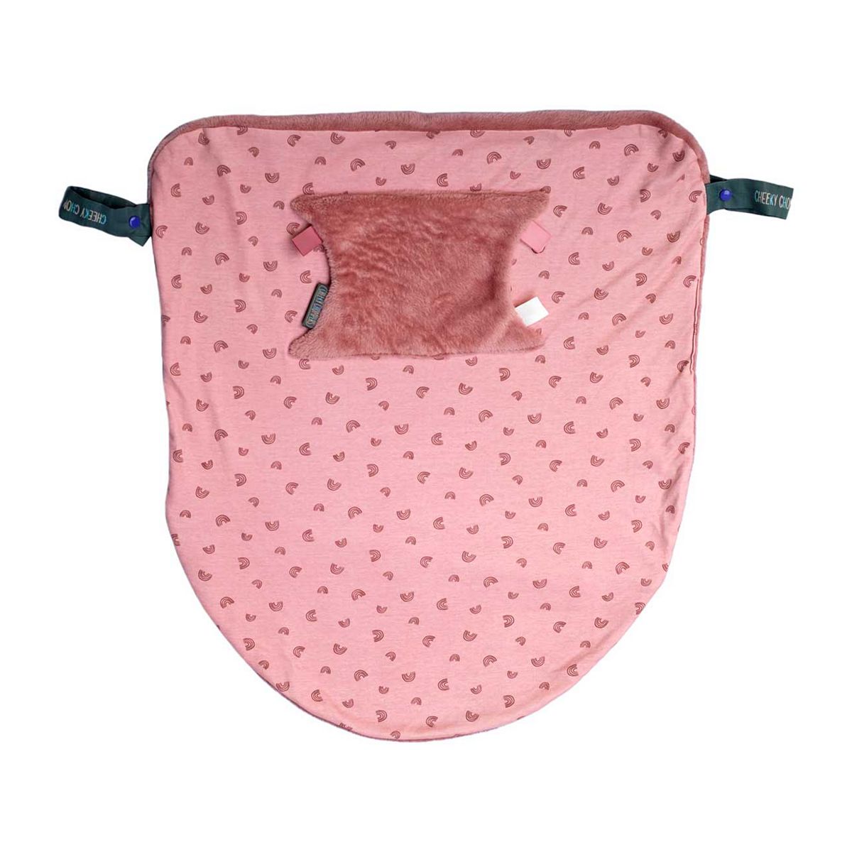 Cheeky Chompers Attachable Travel Blanket With Hand And Foot Pouch - Rainbow Rose