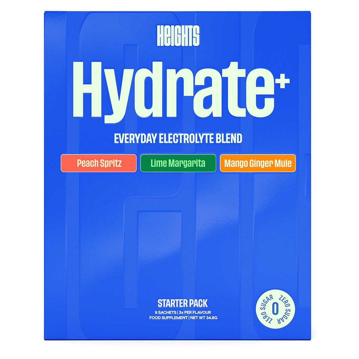 Heights Hydrate⁺ Starter Pack Electrolyte Powder 9 Sachets