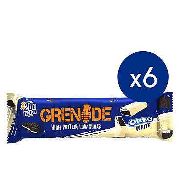 Click to view product details and reviews for Grenade Oreo White Choc Protein Bar X6 Bundle.