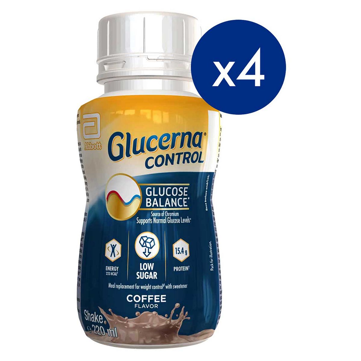 Glucerna Control Meal Replacement Shake Coffee 220Ml X4