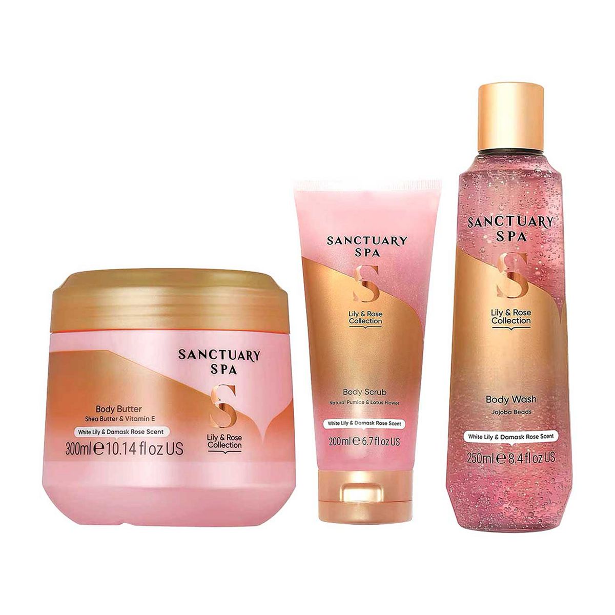 Sanctuary Spa Lily & Rose 3 Step Routine Bundle