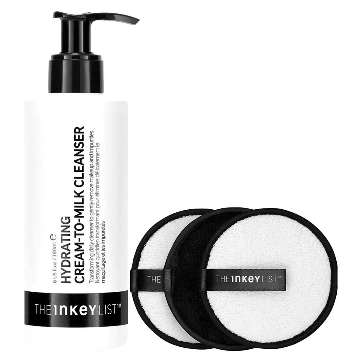 The Inkey List Inkey Milky Cleanser & 3Pk Reusable Cleansing Pads
