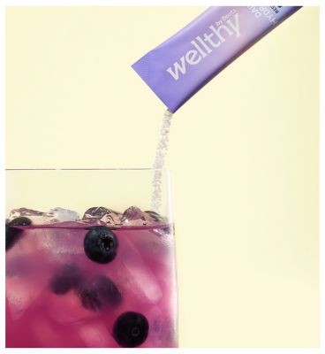 Wellthy by Boots Daily Hydration+ Electrolyte Powder, Smooth Blueberry Flavour, Rest & Restore - 12 Sachets (3)