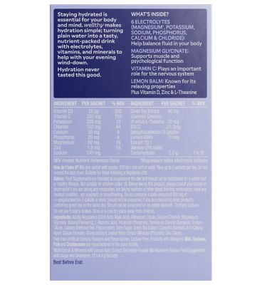 Wellthy by Boots Daily Hydration+ Electrolyte Powder, Smooth Blueberry Flavour, Rest & Restore - 12 Sachets (5)