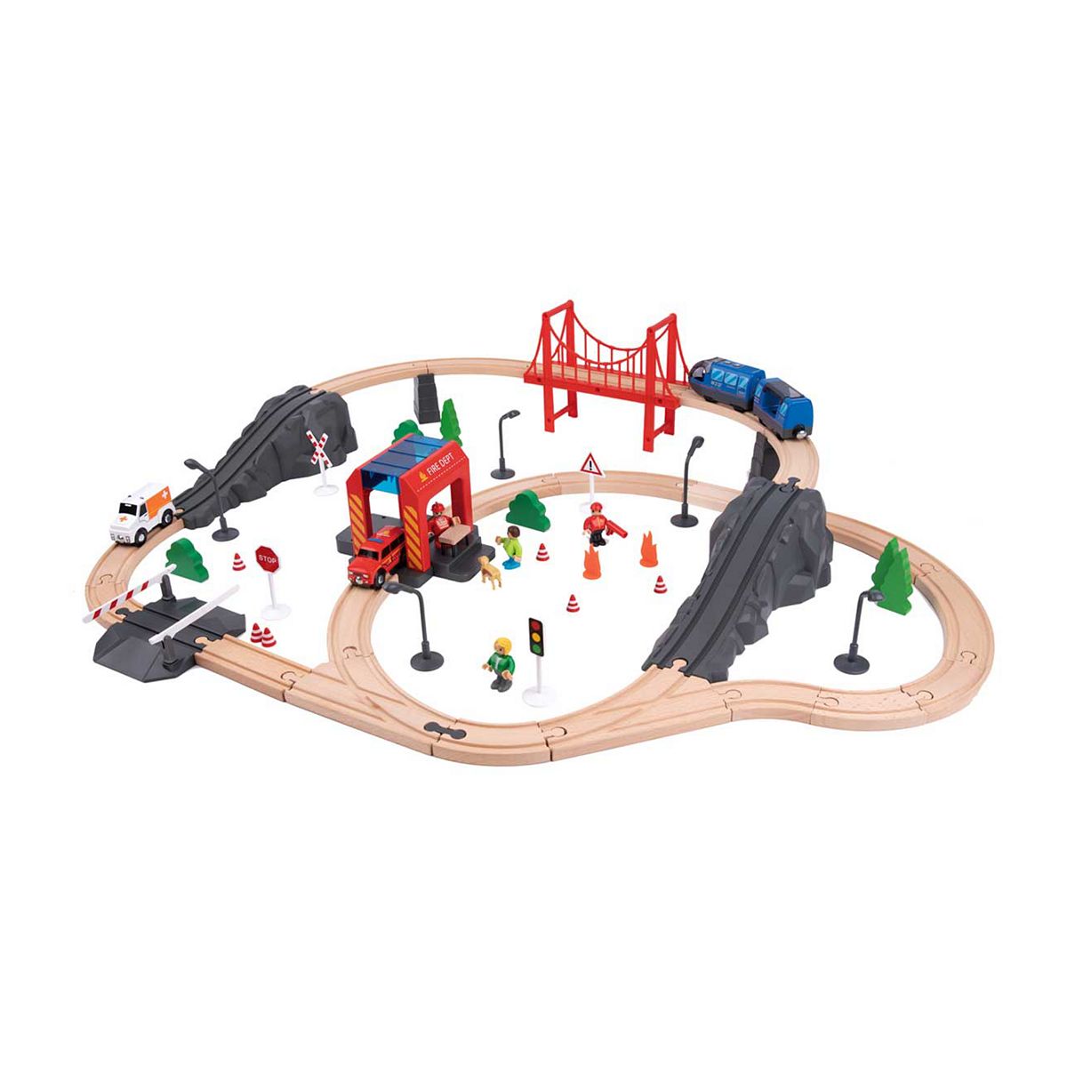 Tooky Toys Tooky Toy Fire Rescue Train Set