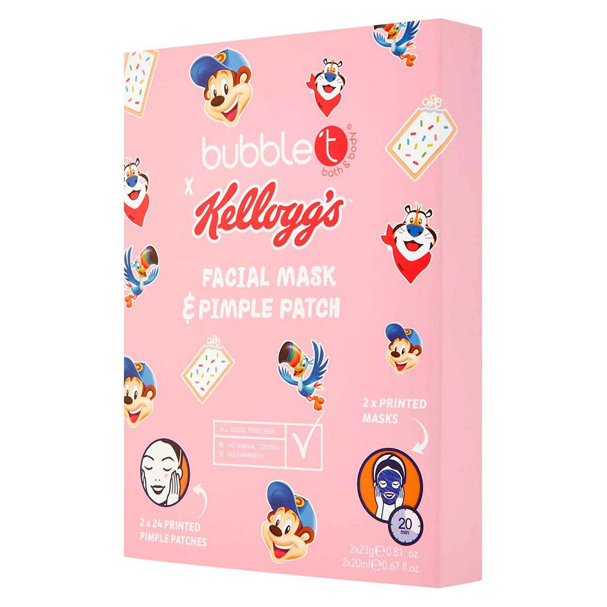 Bubble T Cosmetics Ltd Bubble T Cosmetics X Kellogg's Facial Mask And Pimple Patches Set