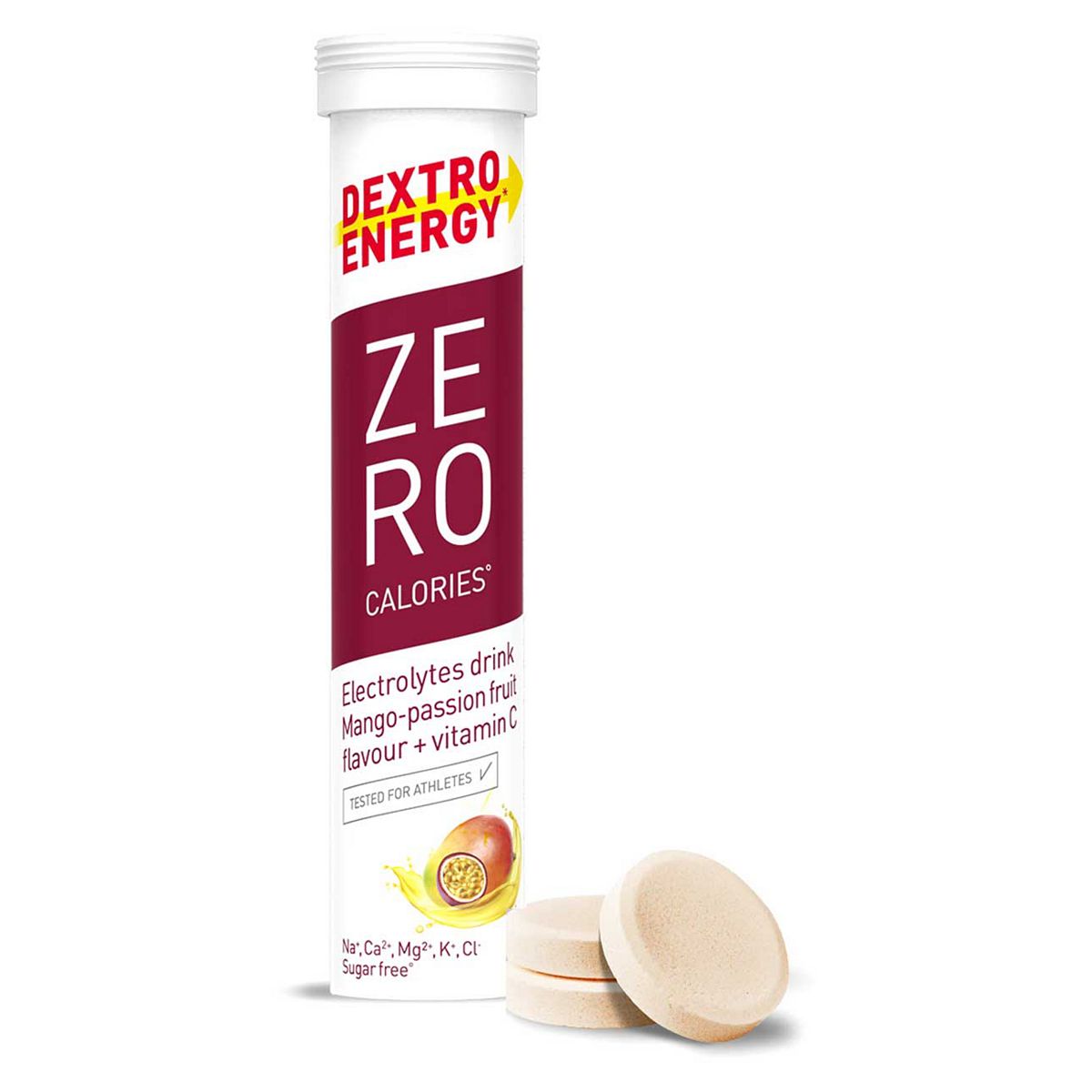 Dextro Energy Zero Calories Mango And Passion Fruit Effervescent 20 Tablets