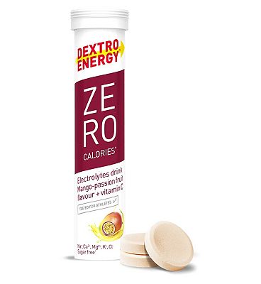 Dextro Energy Zero Calories Mango And Passion Fruit Effervescent, 20 Tablets