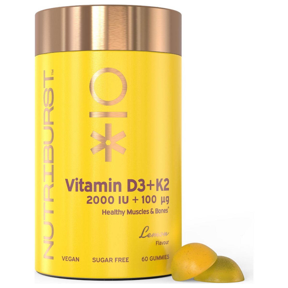Nutriburst D3+K2 Vitamin Gummies Lemon - 60