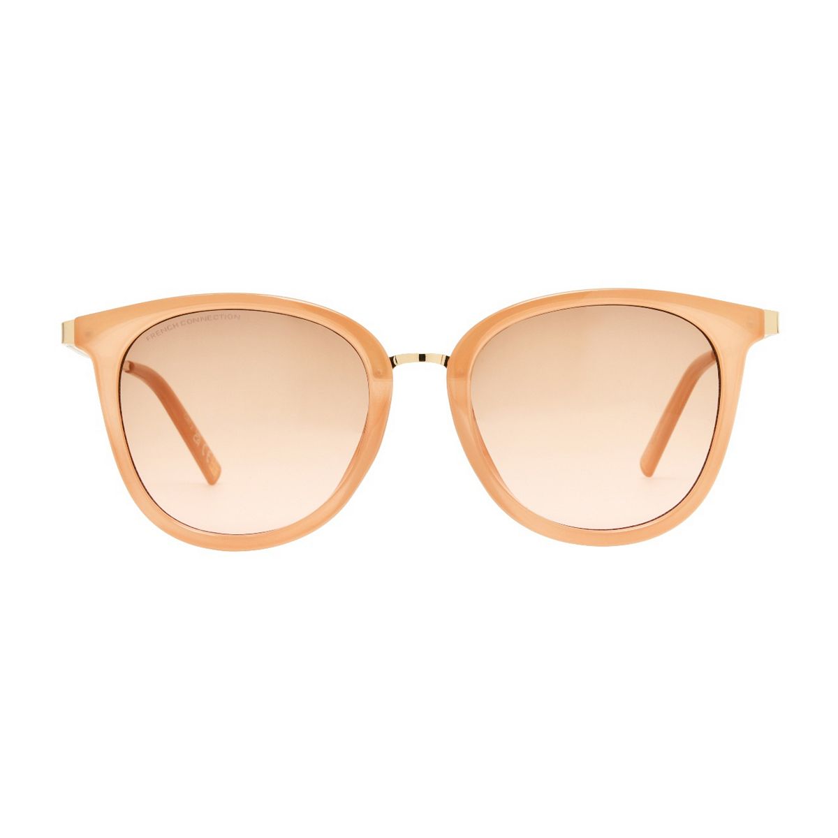 French Connection Ladies Sunglasses, 1 Pair Milky Pink Nude With Shiny Light Gold In Metal Multicolor
