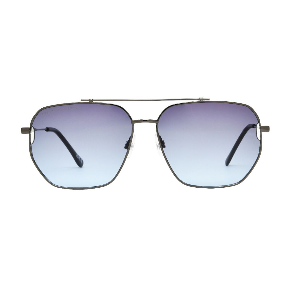 French Connection Men's Sunglasses Shiny Dark Gun Metal Multicolor