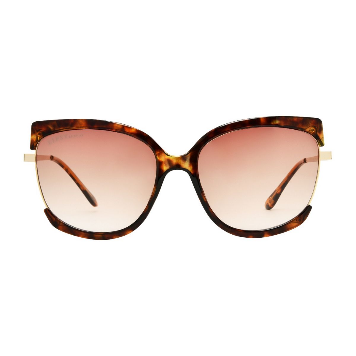 Lipsy Sunglasses Tort Shiny Light Gold Pair Multicolor