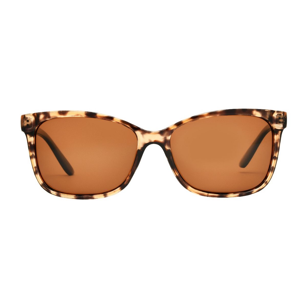  Ladies Sunglasses Tort Rectangle With Black Contrast Temple Multicolor