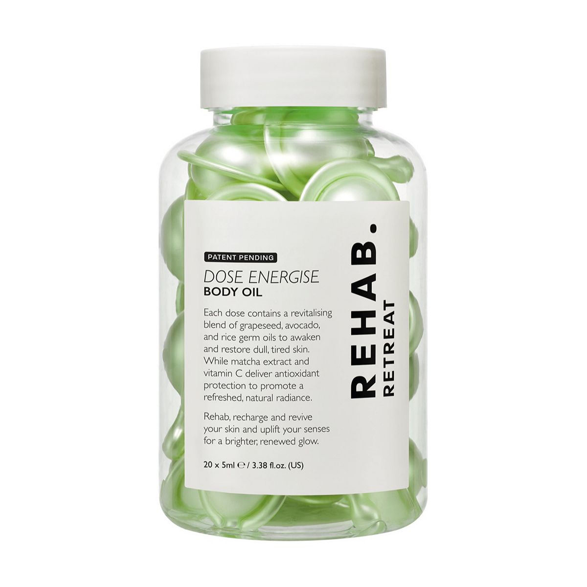 REHAB. Retreat Dose Energise Body Oil, 5ml