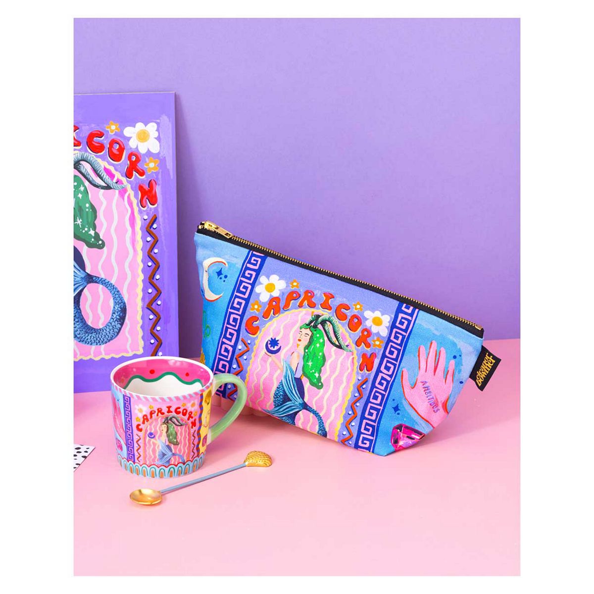 Eleanor Bowmer Capricorn Zodiac Mug And Zip Bag Set