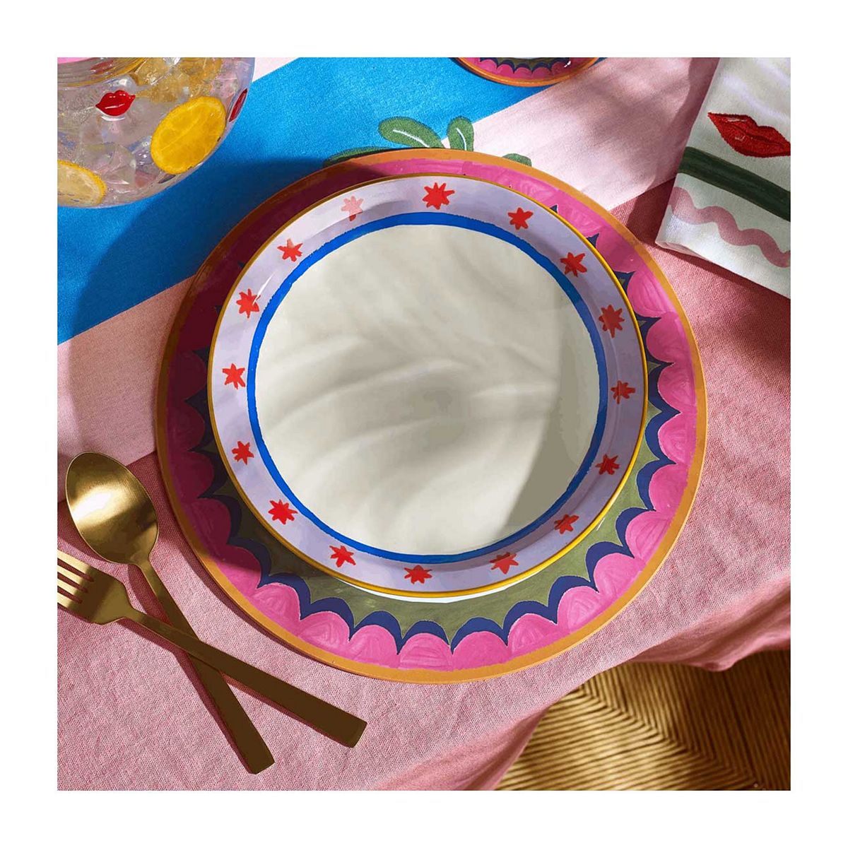 Eleanor Bowmer Electric Coast Red Star Pasta Bowl - Set Of 4