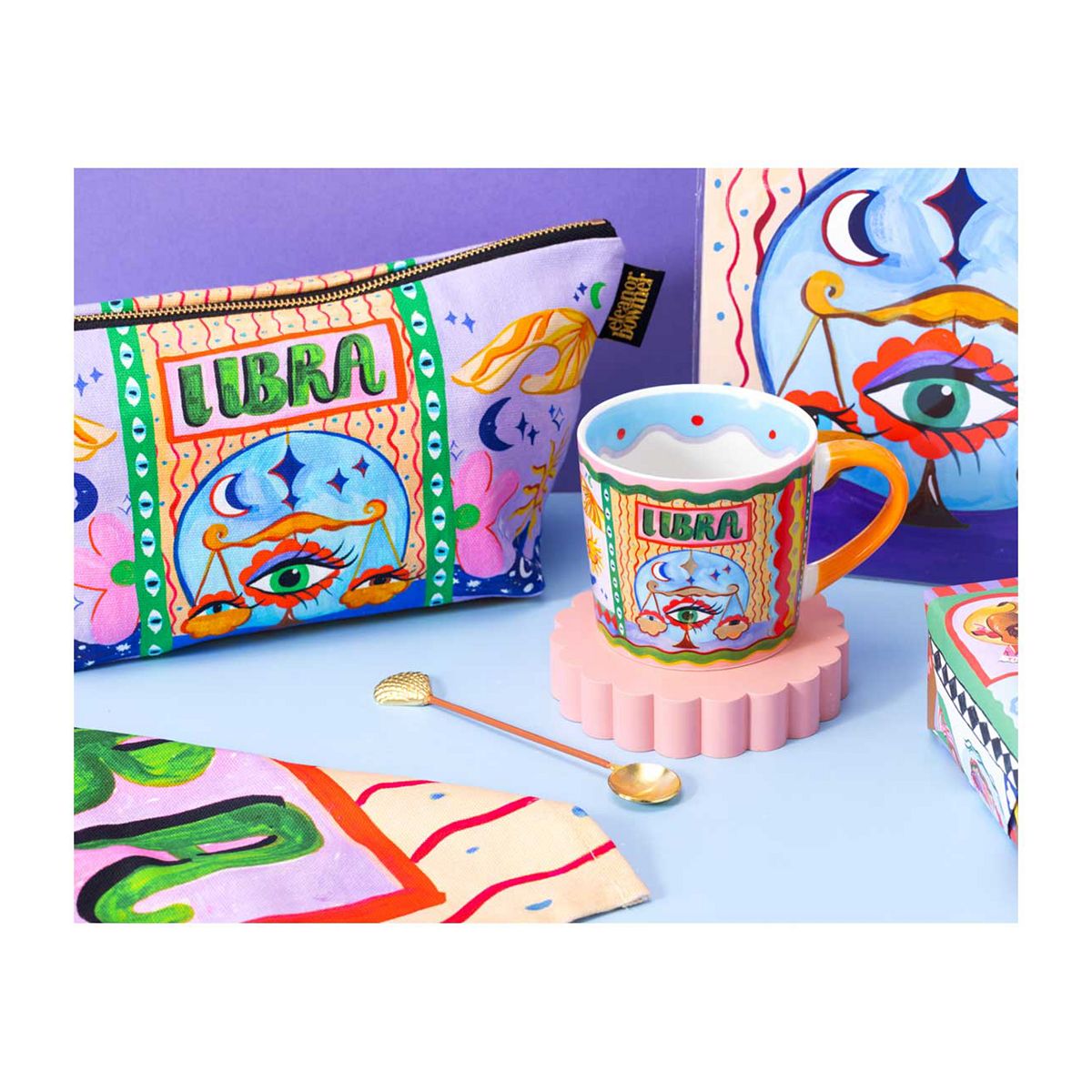 Eleanor Bowmer Libra Zodiac Mug And Zip Bag Set