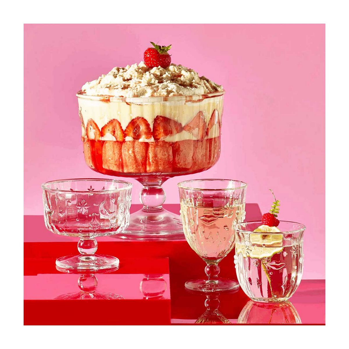 Eleanor Bowmer Electric Coast Trifle Bowl & 4 Moons Stars Mini Dessert Bowls Set