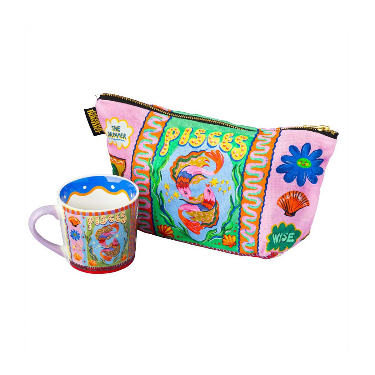 Eleanor Bowmer Pisces Zodiac Mug & Zip Bag Set