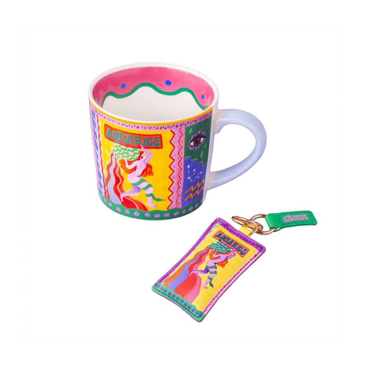 Eleanor Bowmer Aquarius Zodiac Mug & Keyring Set
