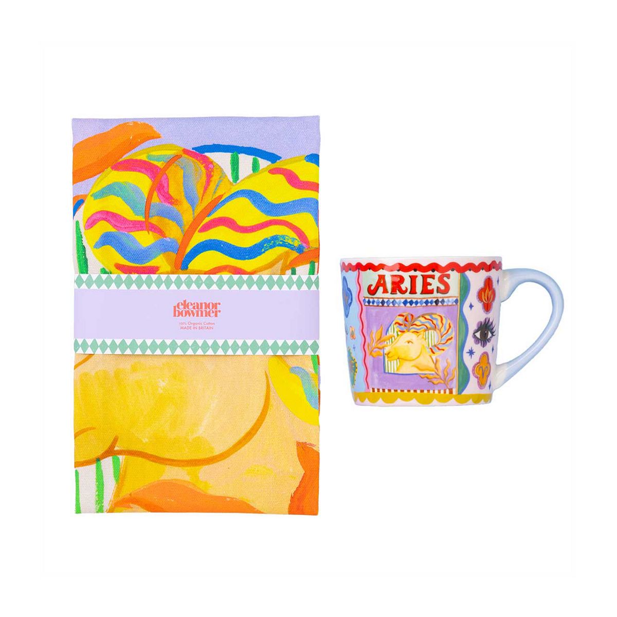 Eleanor Bowmer Aries Zodiac Mug & Tea Towel Set